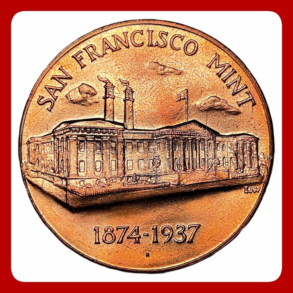 US Mint San Francisco 1874-1937 Bronze Medal Token‎ Vintage Collectible 1.5in